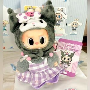 POPMART Labubu Hello Kitty and Friends Plush Pendant - Kuromi